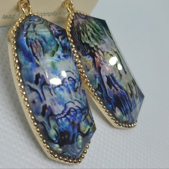 Watercolor Marble Diamond Cut Acrylic Earrings - Picture 5 of 9